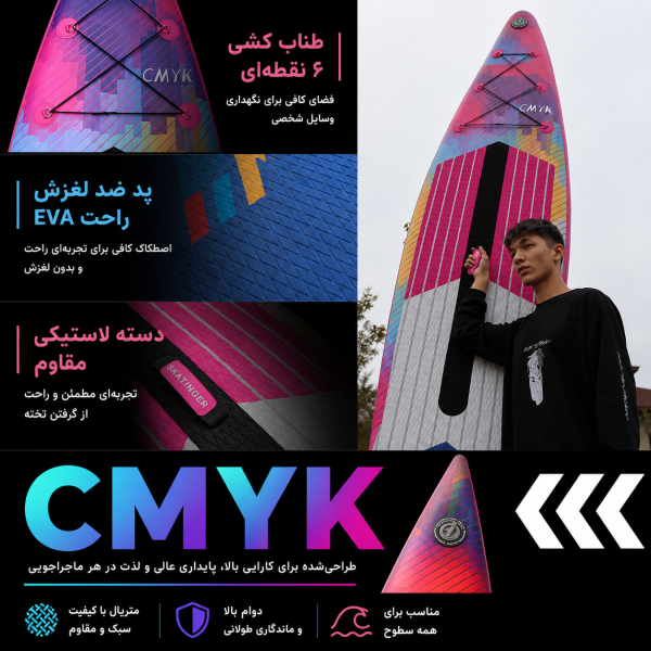 پدل‌ برد مسابقه CMYK برند Skatinger رنگ صورتی - تصویر 2