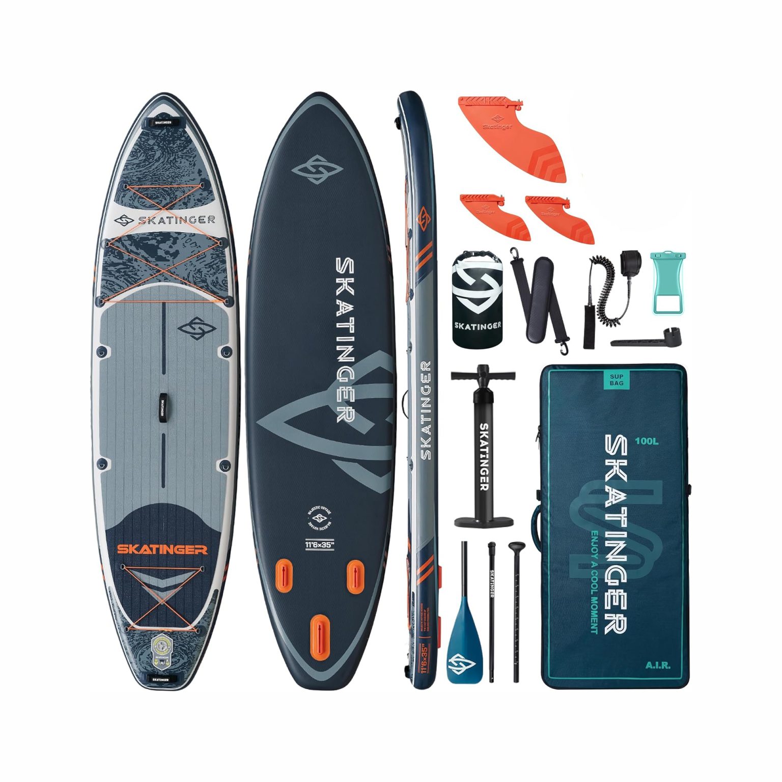 SKATINGER-FISHING-2026-NEW-PADDLE-BOARD-12-1536x1536 (1) پدل بورد Fishing gray برند Skatinger - تصویر 1